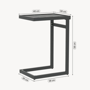 Mesa auxiliar de exterior Gaby acero 58x40x30 cm gris antracita [casa.pro]