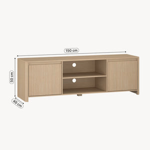 Mueble de televisión Takranmaa 150x40x50 cm efecto roble [en.casa]