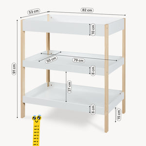Cambiador Oupilu con 2 estantes 91x82x53 cm Blanco [en.casa]