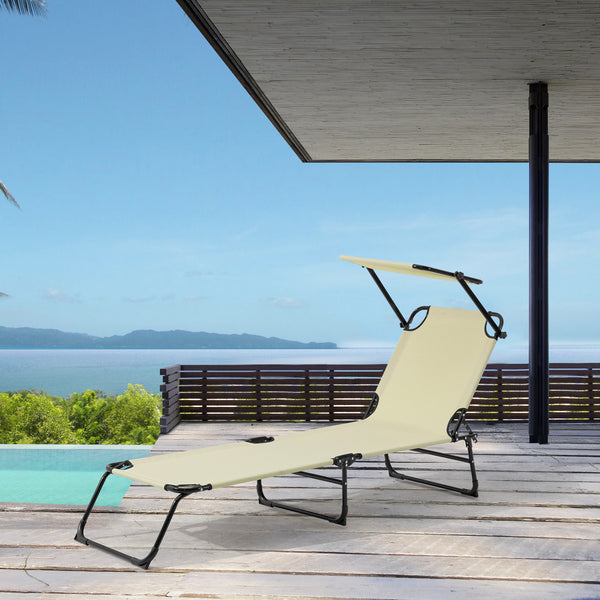 Set de 2 tumbonas Lomeda plegables con toldo en varios colores [casa.pro]