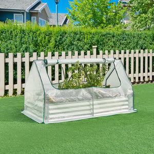 Huerto elevado con invernadero Balsorano 186x96x98 cm [en.casa]