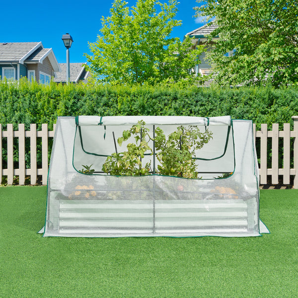 Huerto elevado con invernadero Balsorano 186x96x98 cm [en.casa]