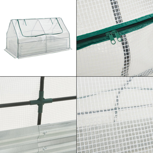 Huerto elevado con invernadero Balsorano 186x96x98 cm [en.casa]