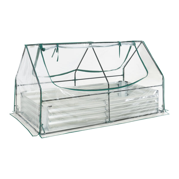 Huerto elevado con invernadero Balsorano 186x96x98 cm [en.casa]
