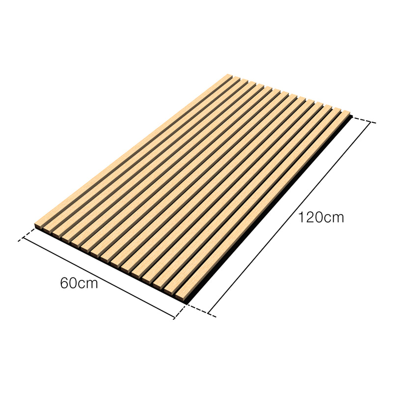 Esquema acotado Set de 4x paneles de pared Vang acústico MDF 120x60x2cm (2,88 m²) - [NEU.HOLZ]