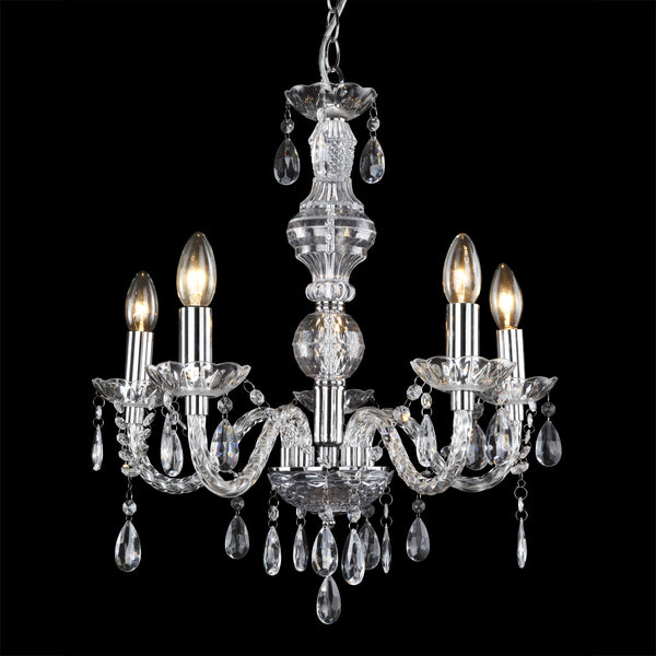 Lámpara de araña Elegance 56 x Ø 52 cm Cristal/Cromo lux.pro