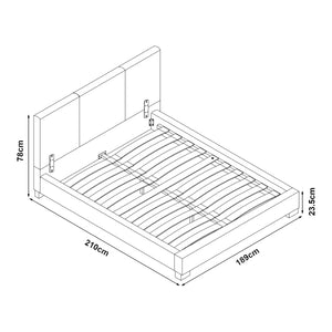 Cama de cuero sintético 180x200 cm Negro Corium