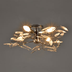 Lámpara de techo Kira 4x E14 Ø 47,5 x 15 cm color cromo/plata lux.pro