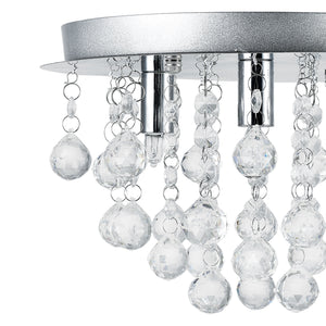 Lámpara de techo Trio 3x G9 con cristales artificiales Ø28x20 cm color cromo/plata