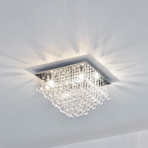 Lámpara de techo de cristal [38x38cm] Lámpara de techo candelabro lámpara de habitación cromo [lux.pro]