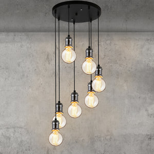Lámpara colgante de 7 luces Lámpara de techo Lámpara colgante Retro Lámpara colgante de vidrio [Lux.Pro]