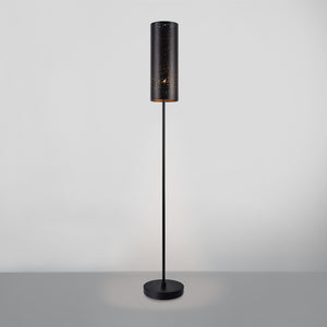Lámpara de pie 142cm Lámpara de suelo Lámpara de pie Lámpara de metal negro [lux.pro]