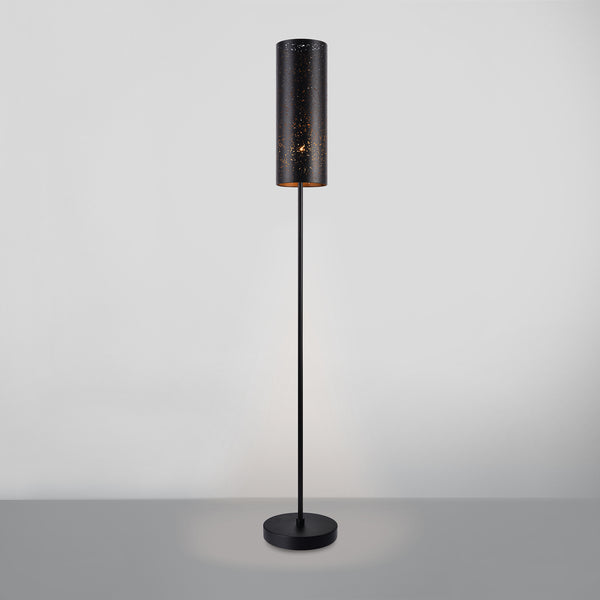 Lámpara de pie 142cm Lámpara de suelo Lámpara de pie Lámpara de metal negro [lux.pro]