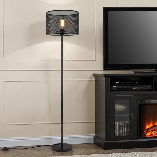 Lámpara de pie Arensburg 153 cm Metal E27 60W Negro lux.pro