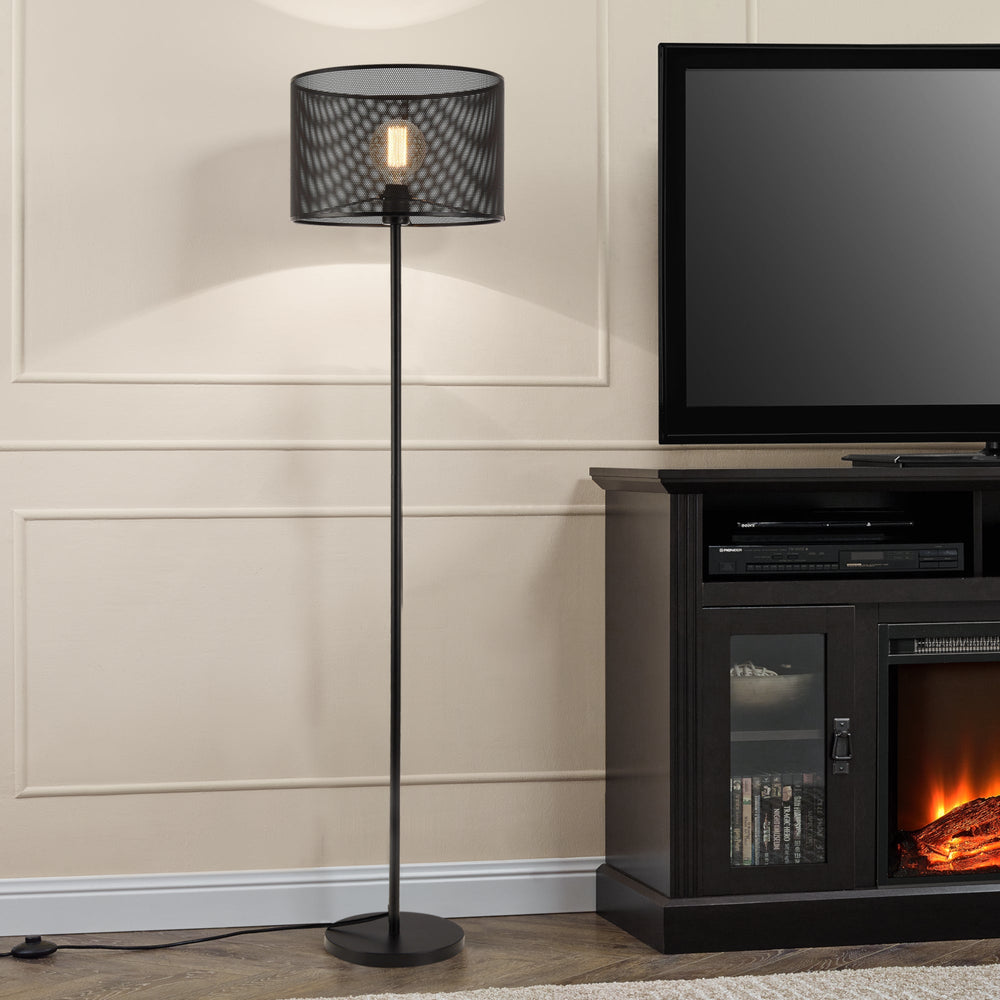 Lámpara de pie Arensburg 153 cm metal E27 60W negro lux.pro - premiumXL