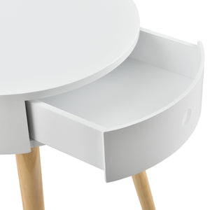Mesita de noche Aurich 50x38x38 cm con cajón diseño retro blanco en.casa