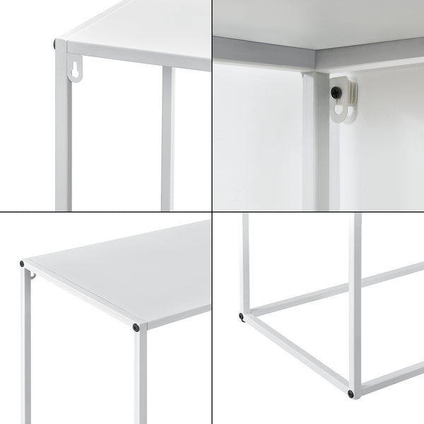 Mesa consola Aiora 95x110x32cm Metal Blanco [en.casa]