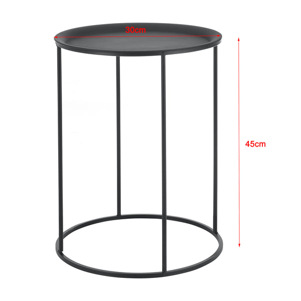 Mesa auxiliar Anaklia juego de 3 redondas metal negro en.casa