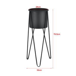Soporte para plantas Hedera en juego de 2 piezas Metal Negro [en.casa]