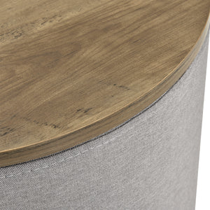 Mesa auxiliar Napier con almacenamiento Redonda Gris/Madera en.casa