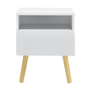 Mesita de noche Dargaville 50x40x34 cm Blanco en.casa