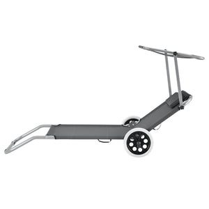 Tumbona Falun con techo y ruedas Antracita casa.pro