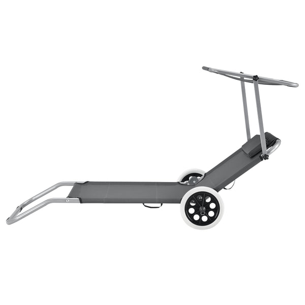 Tumbona Falun con techo y ruedas Antracita casa.pro