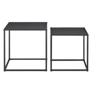Mesa auxiliar Morsum juego de 2 diseño industrial negro [en.casa]