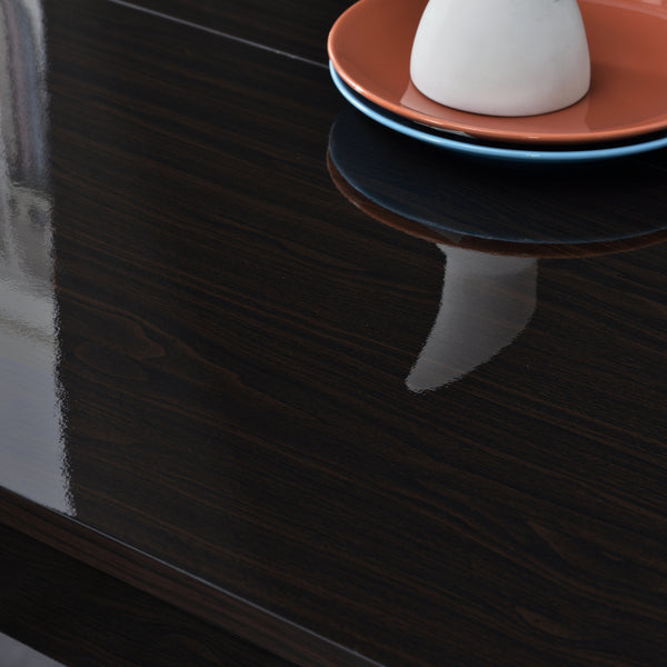 Mesa de comedor Skien 117x76x74 cm aspecto nogal brillo alto en.casa