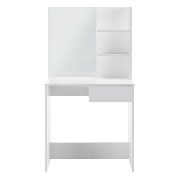 Tocador Rustenburg 141x75x40 cm con espejo y cajón Blanco en.casa