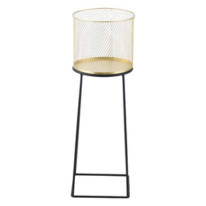 Soporte para macetas Meise de 2 piezas en negro y dorado en.casa