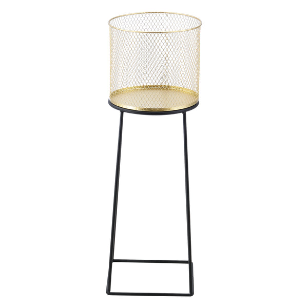 Soporte para macetas Meise de 2 piezas en negro y dorado en.casa