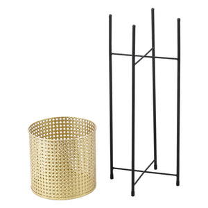 Soporte para macetas Mol 2 piezas Negro-Dorado en.casa