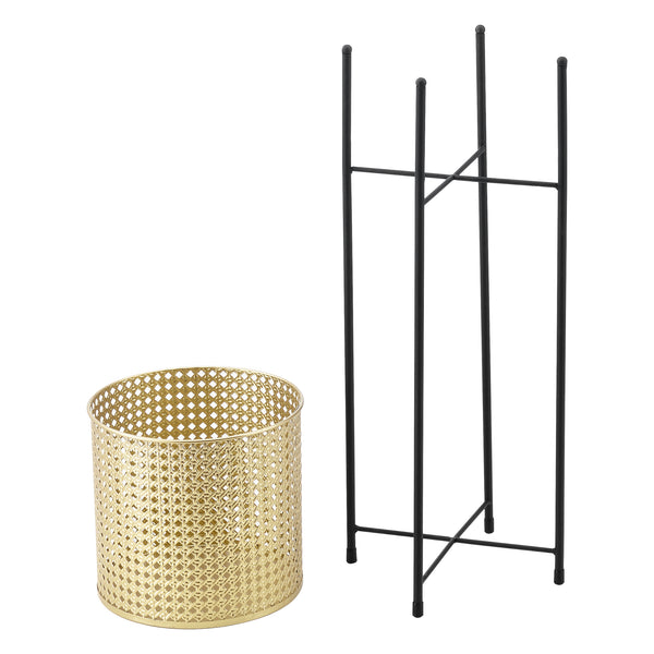 Soporte para macetas Mol 2 piezas Negro-Dorado en.casa