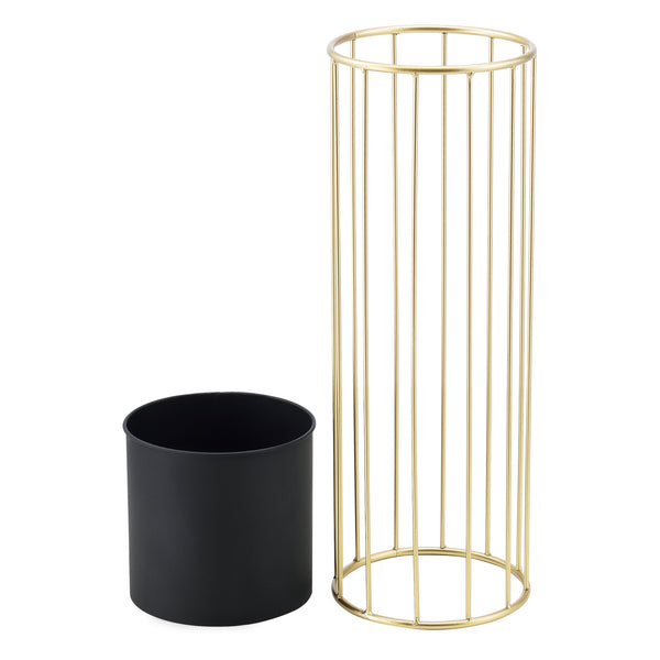 Soporte para macetas Mortsel juego de 2 piezas metal negro-dorado [en.casa]
