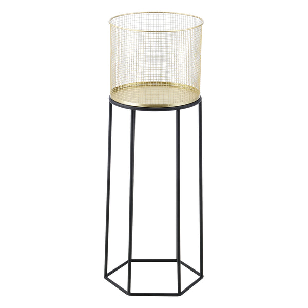 Soporte para macetas Merelbeke de 2 piezas en negro y dorado en.casa