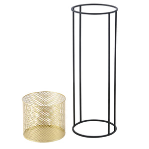 Soporte para macetas Malmedy 2 piezas Negro-Dorado en.casa