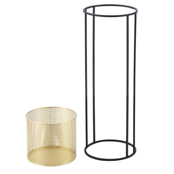Soporte para macetas Malmedy 2 piezas Negro-Dorado en.casa