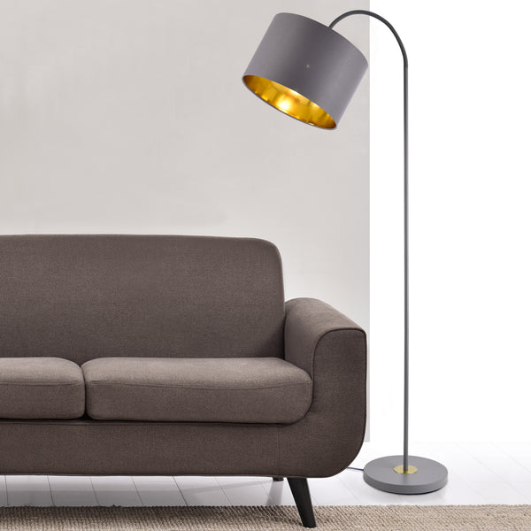 Lámpara de pie Toledo 173cm 1xE27 Metal Gris lux.pro