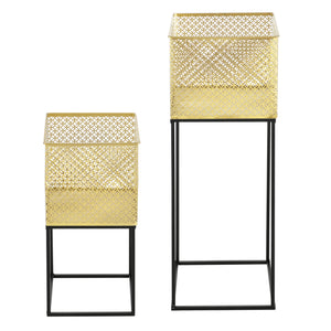 Soporte para plantas Juprelle juego de 2 dorado-negro en.casa