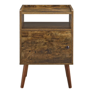 Mesa auxiliar Olofström 66x45x35cm con compartimento de armario Tono de madera oscura en.casa