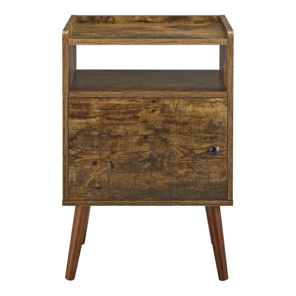 Mesa auxiliar Olofström 66x45x35cm con compartimento de armario Tono de madera oscura en.casa