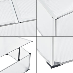 Cajón de cultivo Hoorn con techo dividido 100x60x40 cm aluminio policarbonato en.casa