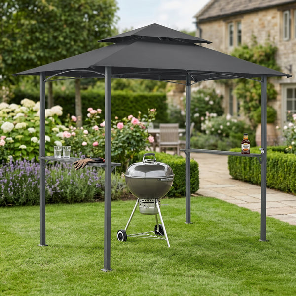 Gazebo del Pabellón para la Barbacoa Parga 250 x 241 x 151 cm Gris Antracita [en.casa]®