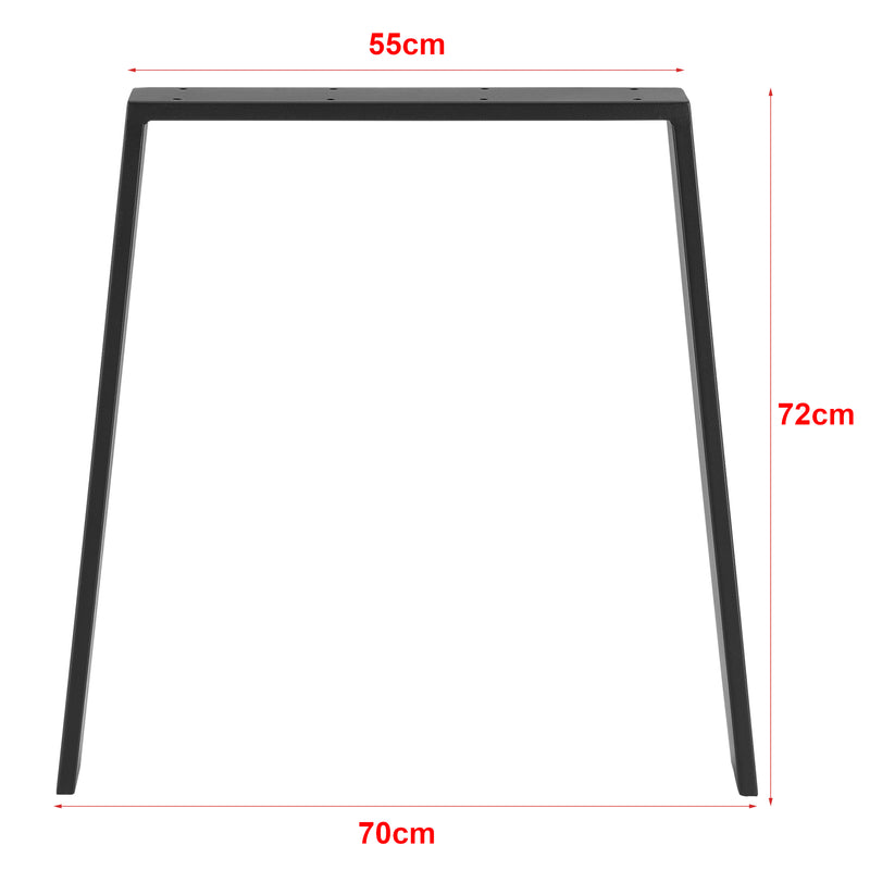 Esquema acotado Estructura de mesa Kraftisried juego de 2 55/70x72cm acero negro [en.casa]