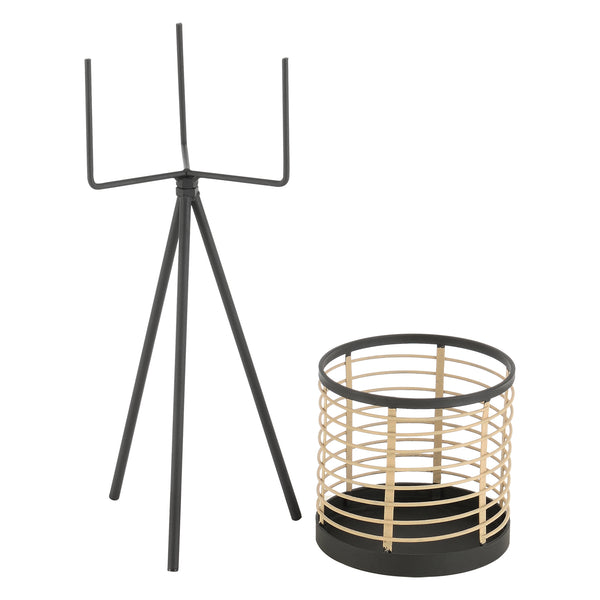 Soporte para plantas Lasne juego de 2 metal negro beige en.casa