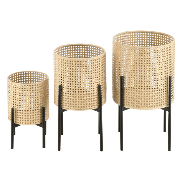 Soporte para plantas Walhain juego de 3 negro color arena en.casa