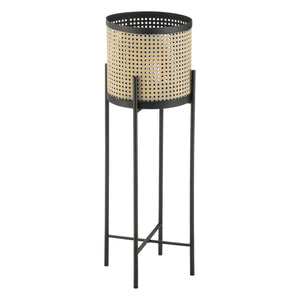 Soporte para flores Colfontaine juego de 2 negro color arena en.casa