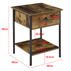 Mesa auxiliar Fagersta 40x40x55cm Tono de madera oscura en.casa