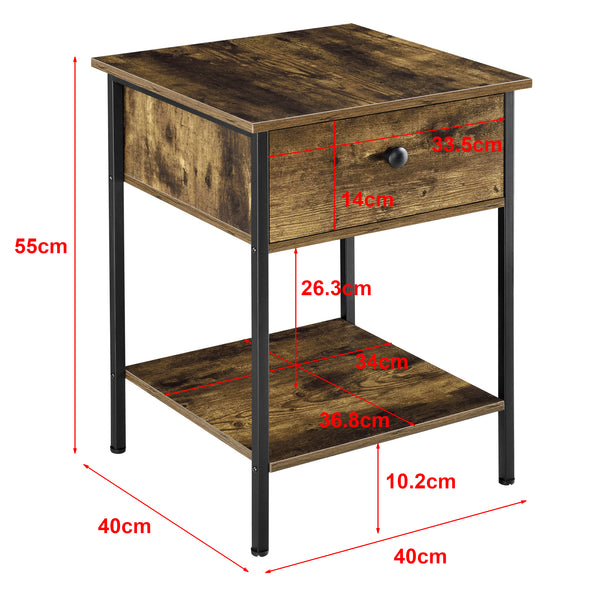 Mesa auxiliar Fagersta 40x40x55cm Tono de madera oscura en.casa